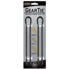 Nite Ize Inc GT18-2PK-01 Gear Tie Reusable 18" Rubber Twist Tie, 2-Pack, Black