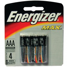 Energizer Max E92 AAA Alkaline Battery - 4 Count Blister Pack 